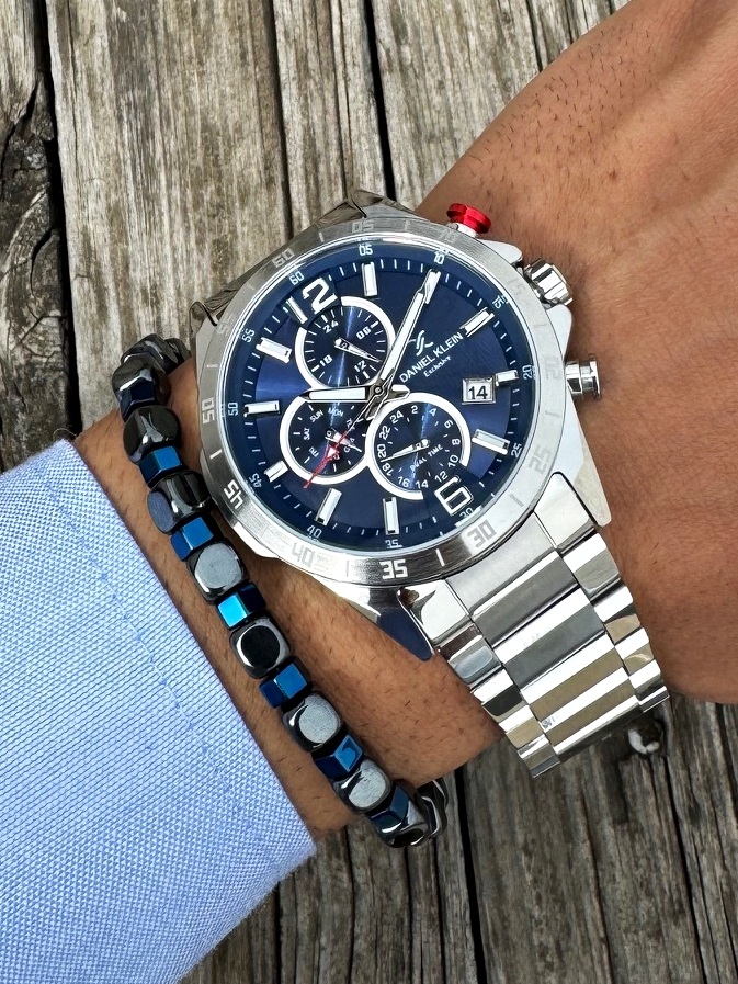 Orijinal Daniel Klein Kol Saati Doğal Taş Tespih ve Bileklik Çakmak Seti DKLN14 - Görsel 2