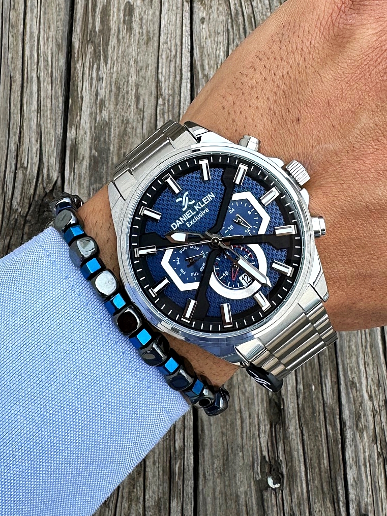 Orijinal Daniel Klein Kol Saati Doğal Taş Tespih ve Bileklik Çakmak Seti DKLN16 - Görsel 3