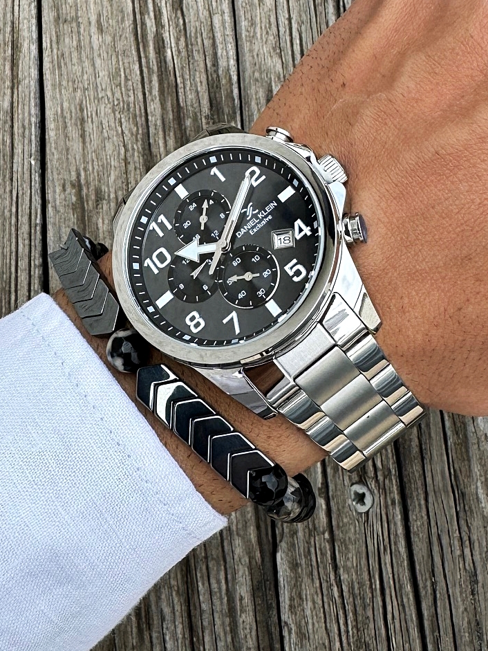 Orijinal Daniel Klein Kol Saati Doğal Taş Tespih ve Bileklik Çakmak Seti DKLN19 - Görsel 2