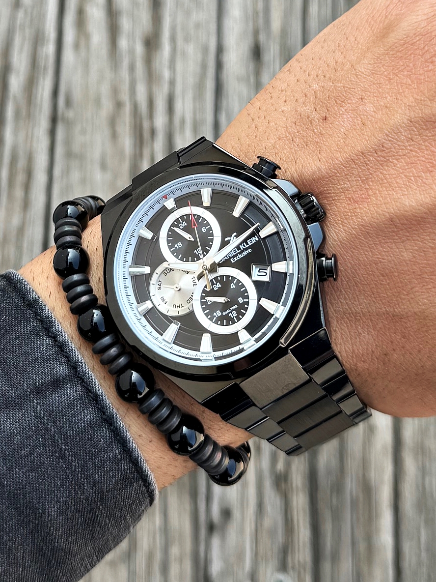 Orijinal Daniel Klein Kol Saati Doğal Taş Tespih ve Bileklik Çakmak Seti DKLN05 - Görsel 2