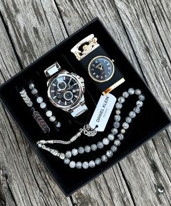 Orijinal Daniel Klein Kol Saati Doğal Taş Tespih ve Bileklik Çakmak Seti DKLN25