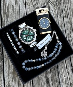 Orijinal Daniel Klein Kol Saati Doğal Taş Tespih ve Bileklik Çakmak Seti DKLN26