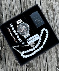 Orijinal Daniel Klein Kol Saati Doğal Taş Tespih ve Bileklik Çakmak Seti DKLN24