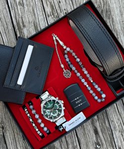 Orijinal Daniel Klein Kol Saati Kemer Cüzdan Kartlık Doğal Taş Tespih ve Bileklik Çakmak Seti DKLN67