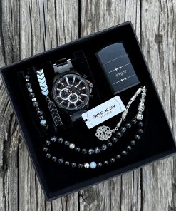 Orijinal Daniel Klein Kol Saati Doğal Taş Tespih ve Bileklik Çakmak Seti DKLN11