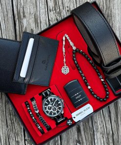 Orijinal Daniel Klein Kol Saati Kemer Cüzdan Kartlık Doğal Taş Tespih ve Bileklik Çakmak Seti DKLN52