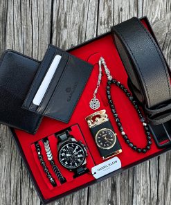 Orijinal Daniel Klein Kol Saati Kemer Cüzdan Kartlık Doğal Taş Tespih ve Bileklik Çakmak Seti DKLN51