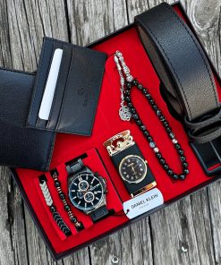 Orijinal Daniel Klein Kol Saati Kemer Cüzdan Kartlık Doğal Taş Tespih ve Bileklik Çakmak Seti DKLN46