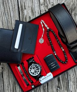 Orijinal Daniel Klein Kol Saati Kemer Cüzdan Kartlık Doğal Taş Tespih ve Bileklik Çakmak Seti DKLN48