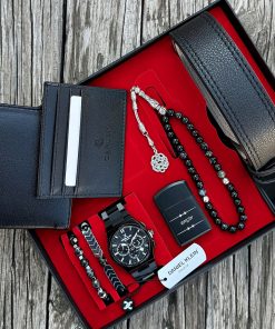 Orijinal Daniel Klein Kol Saati Kemer Cüzdan Kartlık Doğal Taş Tespih ve Bileklik Çakmak Seti DKLN83